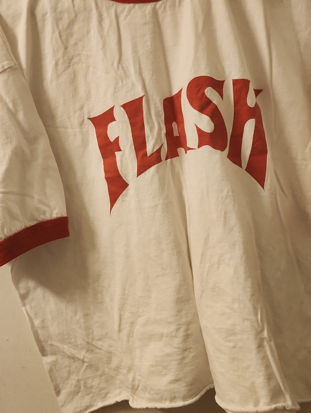 White & Red 'FLASH' Graphic Ringer Tee - Picture 3 of 6